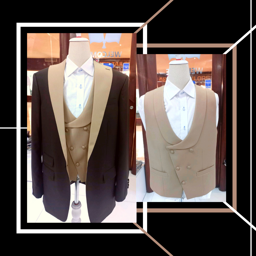 Long Jacket, Brown, V-cut Vest -G1-G3