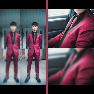 All Red, Slim fit, Shawl Lapel -G1-G3