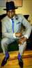 Gray Peak Lapel Suit, Cuff Pants -G1