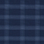 Midnight Blue with Visible Crossing Light Blue Lines Suit - I