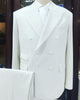 All White, Lapel Silk Trimming Suit -G2