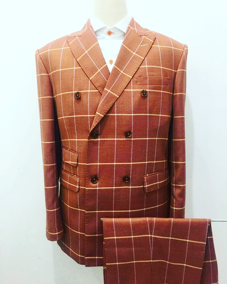 Brown Double Breasted Suit -G2