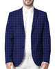 Symmetrical Dark Blue Rectangles pattern Suit - I