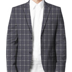 Anchor Gray with White Windowpane Pattern Suit - II