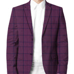 Byzantium Purple with Royal Blue Windowpane Suit - III