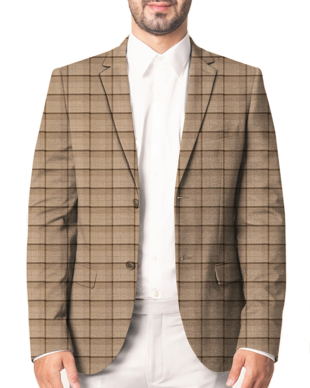 Varying Shades of Tan Checkered Suit - III