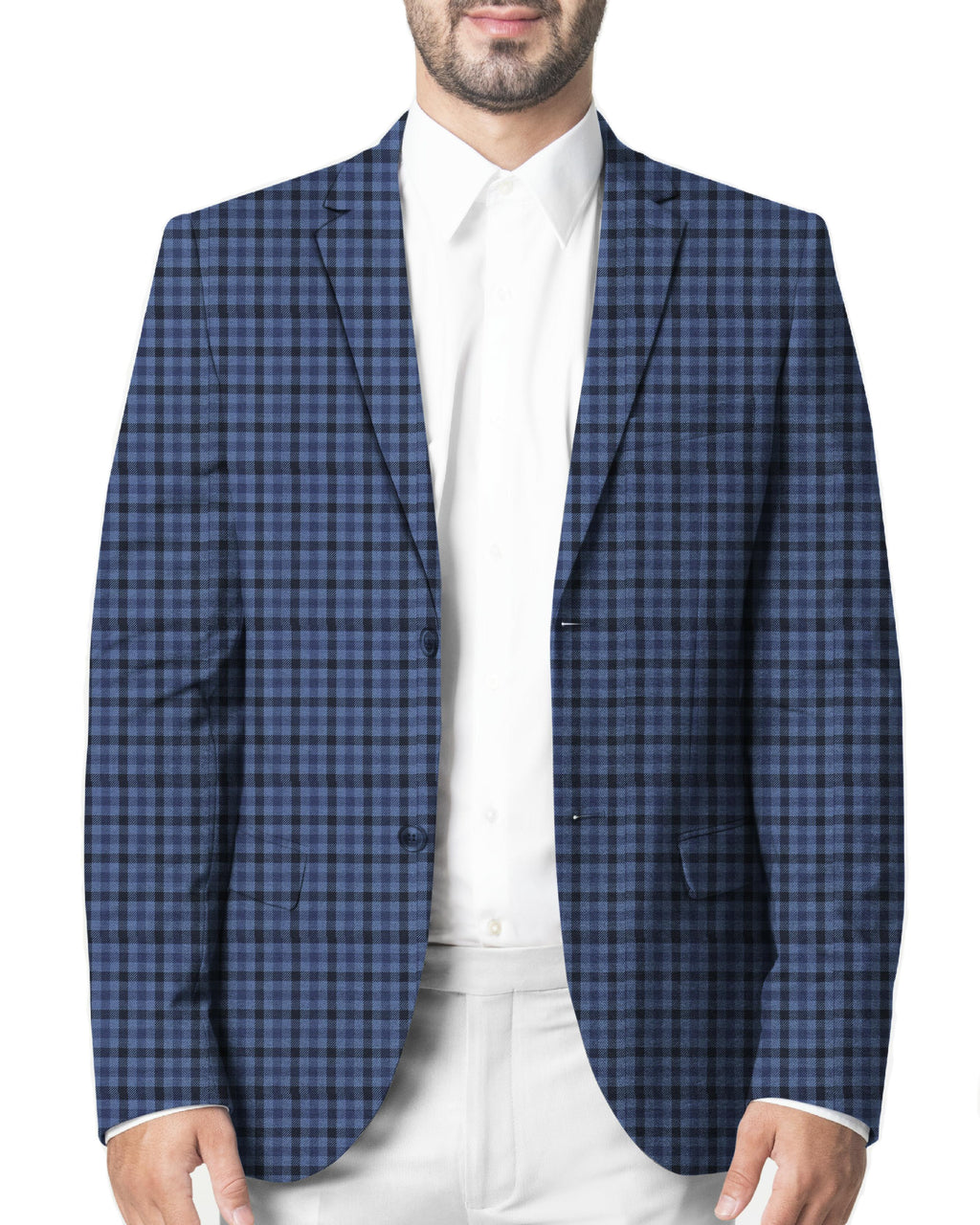 3 Shades of Blue Unite Checkered Suit - III