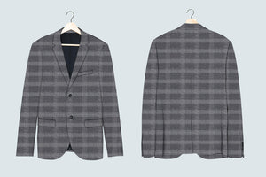 Smoky Gray with Visible White Crossed Lines Suit - I