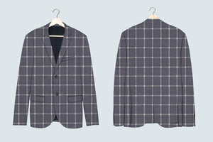 Anchor Gray with White Windowpane Pattern Suit - II