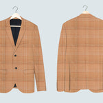 Cantaloupe Orange with Soft Lines Checkered Suit - III