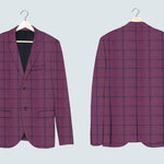 Byzantium Purple with Royal Blue Windowpane Suit - III