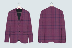 Byzantium Purple with Royal Blue Windowpane Suit - III