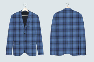 3 Shades of Blue Unite Checkered Suit - III