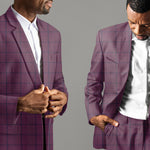 Byzantium Purple with Royal Blue Windowpane Suit - III