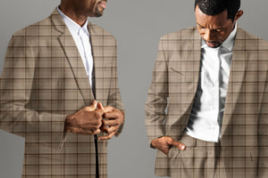 Varying Shades of Tan Checkered Suit - III